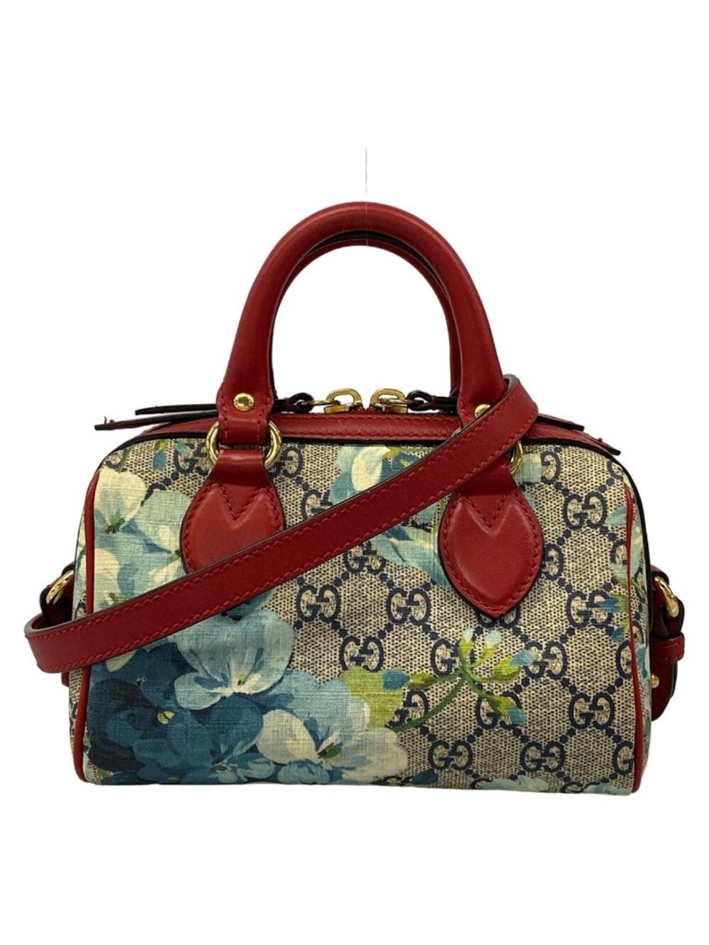 Gucci Handbag GG Blue Mus Ivory Red Multi Leather